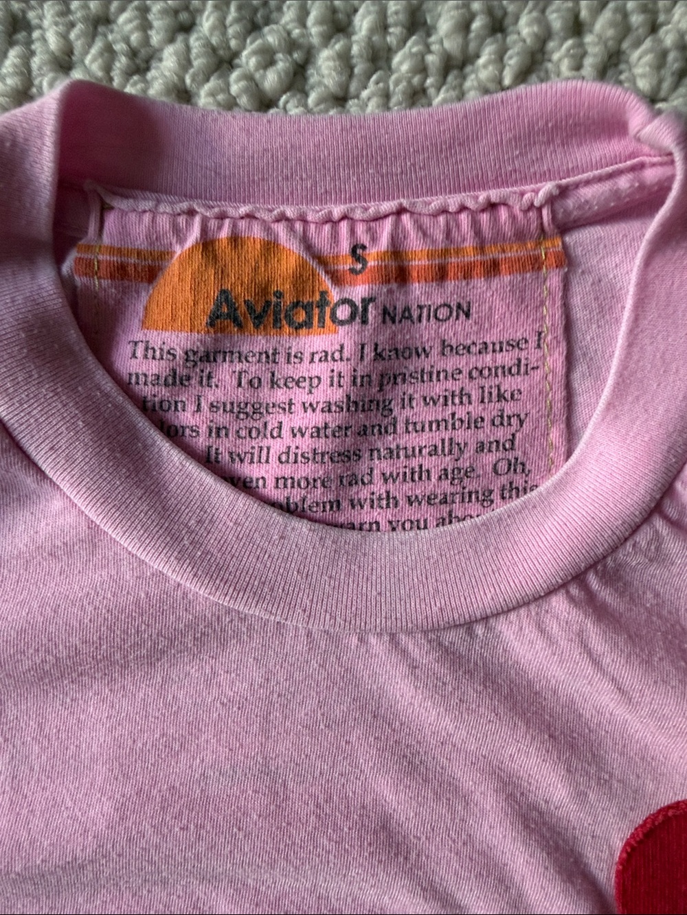 Aviator nation Pink Kids Short-Sleeve Tee with Red Heart - Picture 3 of 3